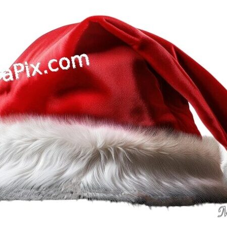 Classic Red Santa Hat on Transparent Background 1