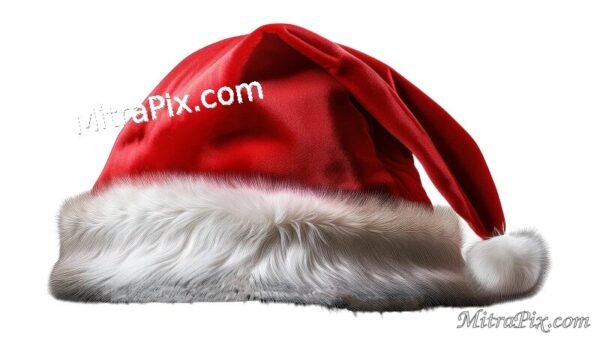 Classic Red Santa Hat on Transparent Background 1