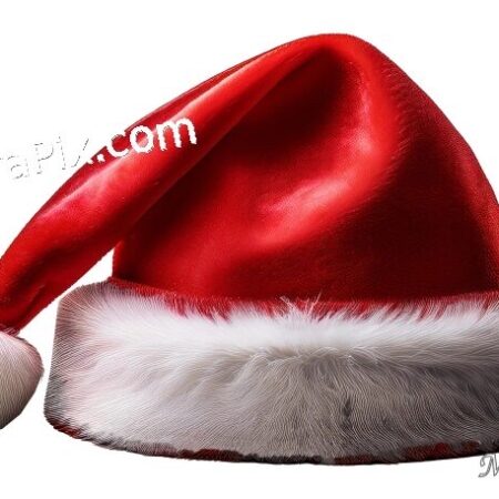 Classic Red Santa Hat on Transparent Background