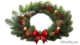 Festive Christmas Wreath with Bow and Ornaments Isolated on