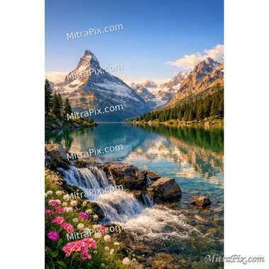 Turquoise Alpine Lake